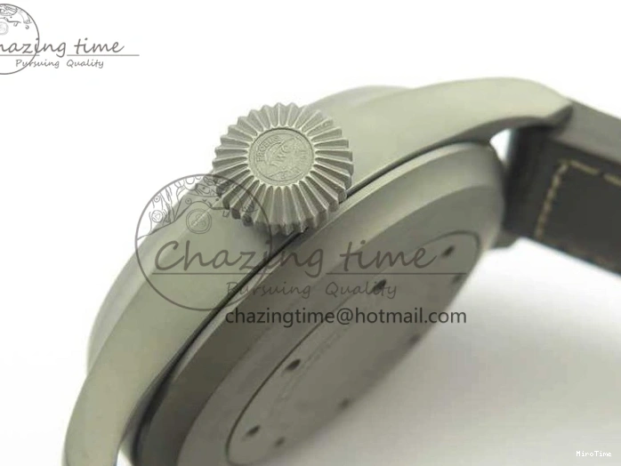 MIROTIME 0318 TimelessDesign Big Pilot IW510301 Satin-Polished SS YLF Best Edition Black Dial On Leather Strap A 7213